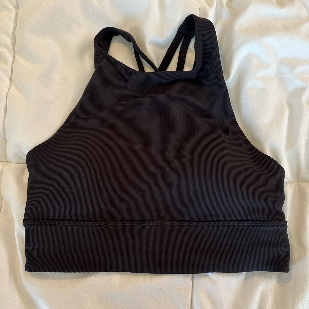 Lululemon, size 6, black, Energy high neck, ribbed